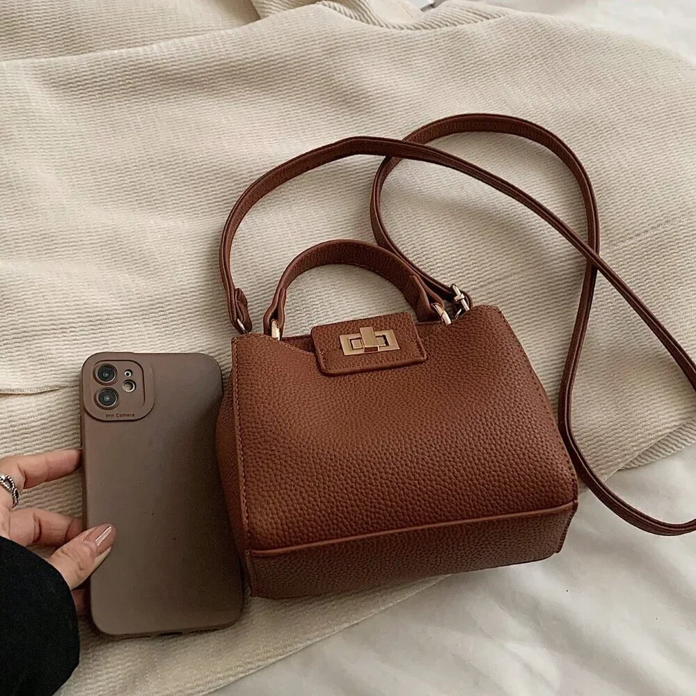 Brown Elegant Women's Crossbody HandBag